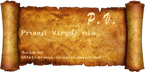 Prunyi Virgínia névjegykártya